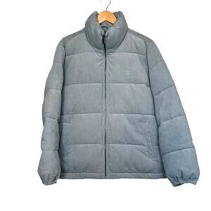 Levi's Quilted Corduroy Puffer Jacket in Mint Green Full Zip Women's Large